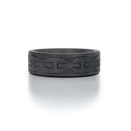 Tantalum 7mm Ring with Laser Carved Coil Link D...