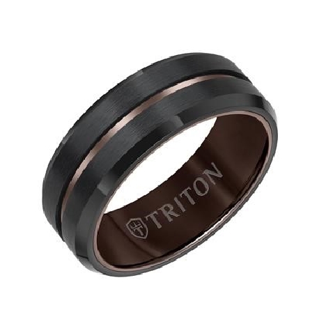 Black and Espresso Tungsten Carbide 8mm Wedding...
