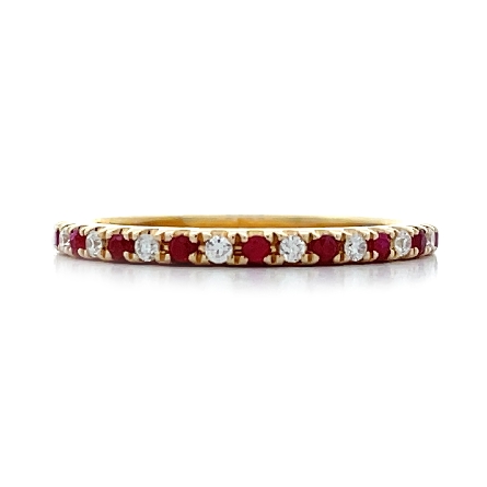 14K Yellow Gold Alternating Band w/Rubies=.12ct...