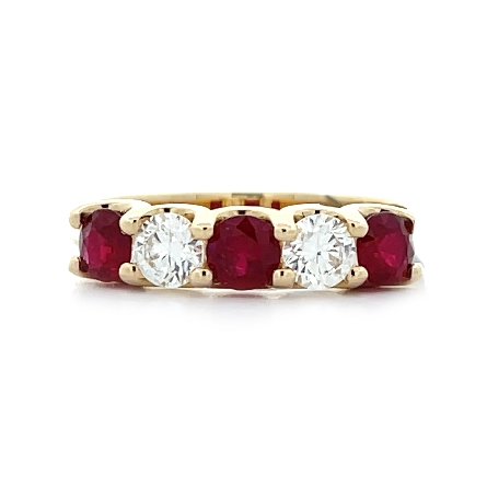 14K Yellow Gold Alternating Shared Prong Band w...