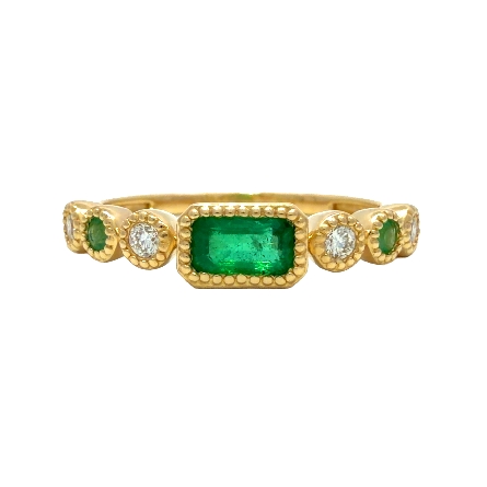 /home/earthtreasures/catalog.shopearthtreasures.com/imagedumplarge/EARTH_J4-00937.jpg 14K Yellow Gold Milgrain Bezel Ring w/Emeralds=...