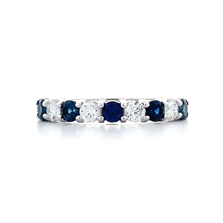 14K White Gold Alternating Prong Set Band w/4Di...