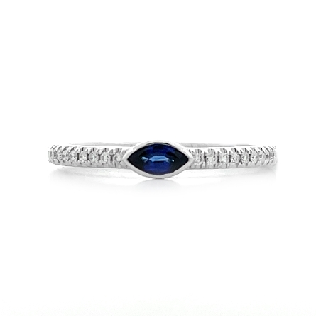 18K White Gold East to West Marquise Bezel Stac...