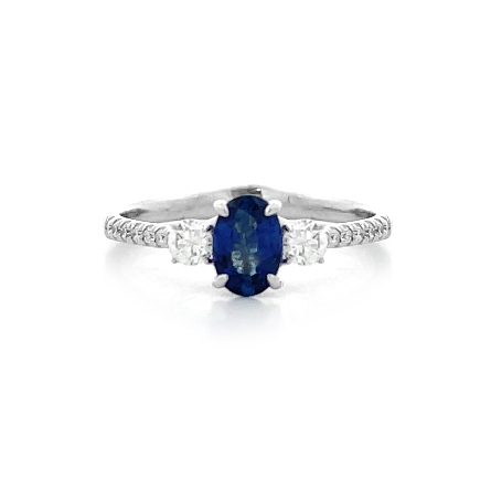 14K White Gold Fashion Ring w/Oval Sapphire=.54...