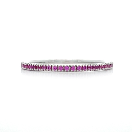14K White Gold Eternity Band w/Pink Sapphire=.3...