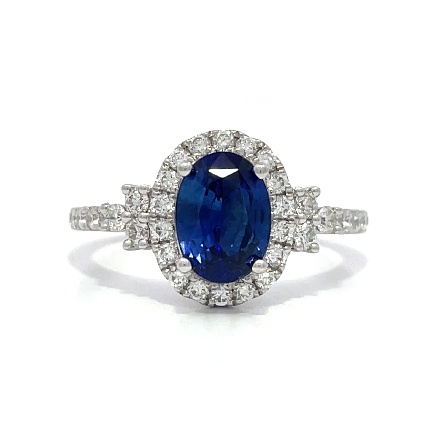 /home/earthtreasures/catalog.shopearthtreasures.com/imagedumplarge/EARTH_J5-01724.jpg 18K White Gold Oval  Halo Ring w/Blue Sapphire=...