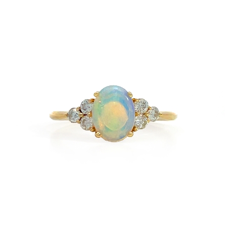 14K Yellow Gold Cluster Fashion Ring w/1 Opal=....