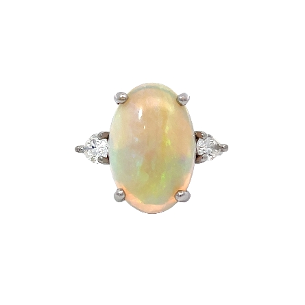 /home/earthtreasures/catalog.shopearthtreasures.com/imagedumplarge/EARTH_J7-00378.jpg 14K White Gold Custom 3 Stone Ring w/1 Oval Opa...