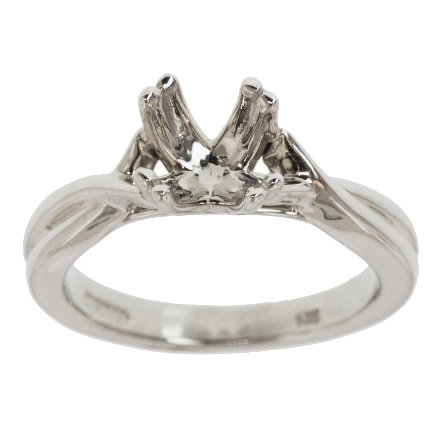 14K White Gold ArtCarved Solitaire Twist Engage...
