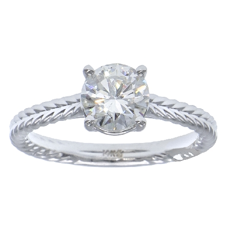 14K White Gold Braided Shank Solitaire Engageme...