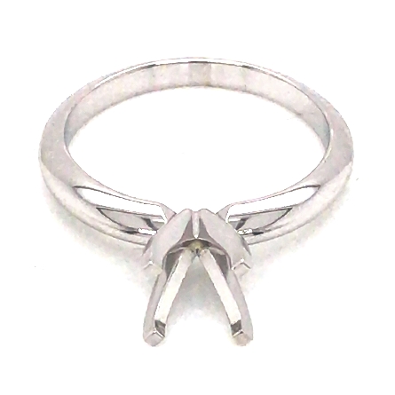 14K White Gold 4Prong Heavy Solitaire Engagement Ring Mounting for a 1ct Round Center Stone Size 6 #140401H