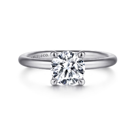 14K White Gold Gabriel LARK Solitaire Engagement Ring for a 1.25ct Round Center Stone (not included) Size 6.5 #ER15619R4W4JJJ (S1364269)