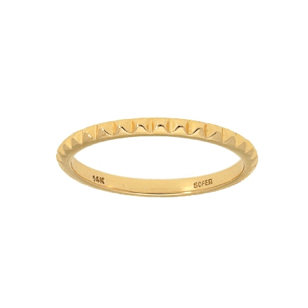 14K Yellow Gold Stackable Stud Band Size 6.5 #R...