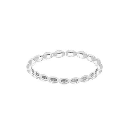 14K White Gold Oval Bead Stackable Eternity Ban...