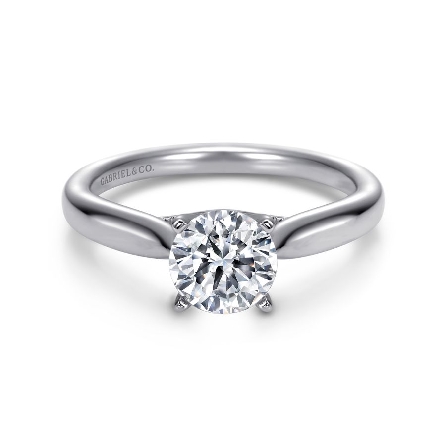 14K White Gold Gabriel LUCIA 4 Prong Solitaire Engagement Ring Mounting 1ct Round Center Stone (not included) Size 6.5 #ER7894W4JJJ (S1411771)<p>Center Stone Not Included</p>