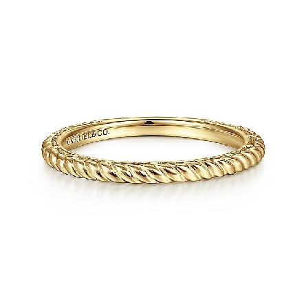 14K Yellow Gold Gabriel Twisted Rope Stackable ...