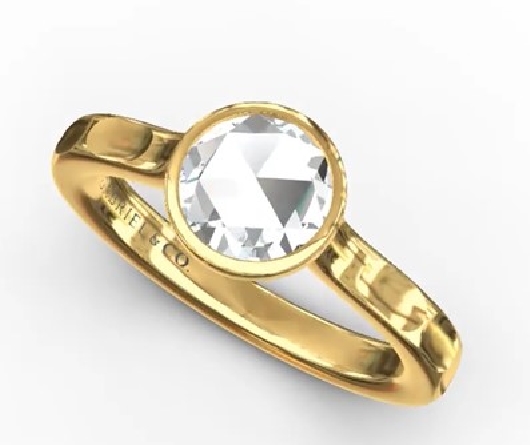 18K Yellow Gold Round Bezel Semi Mounting for 6...