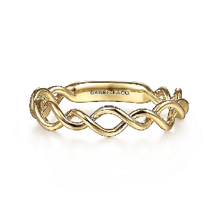 14K Yellow Gold Gabriel Twist Stackable Band Si...