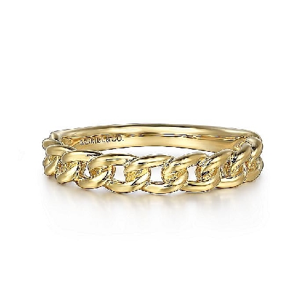 14K Yellow Gold Gabriel Cuban Link Stackable Ring Size6.5 #LR52513Y4JJJ (S1808137)