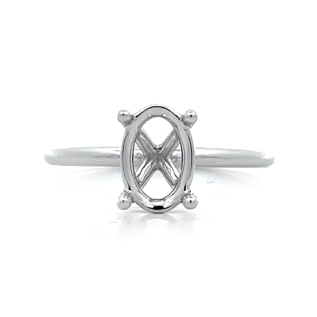 14K White Gold 4Prong Oval Solitaire Engagement...