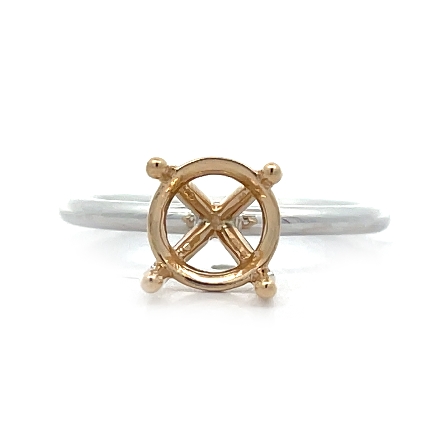 14K White and Yellow Gold 4Prong Solitaire Enga...
