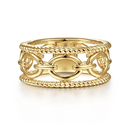 14K Yellow Gold Gabriel Hampton Chain Link Band...