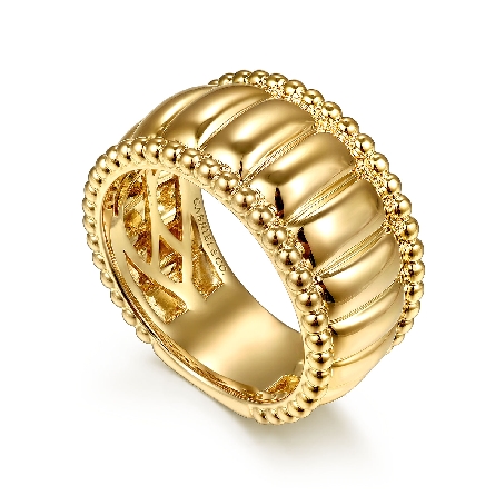 14K Yellow Gold Bujukan Scallop Wide Band Ring ...