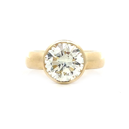 14K Yellow Gold Comfort Fit Bezel Engagment Rin...
