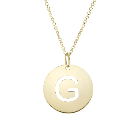 14K Yellow Gold 16-18inch Polished Initial G Cu...