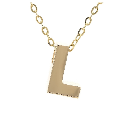 14K Yellow Gold Initial L Block Letter on 16-18...