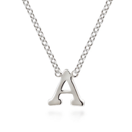 14K White Gold 15.5-17.5inch Adjustable Initial...