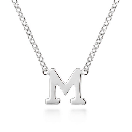14K White Gold 15.5-17.5inch Adjustable Initial...