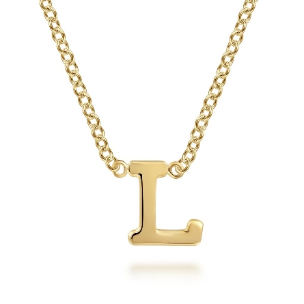 14K Yellow Gold 15.5-17.5inch Adjustable Initia...