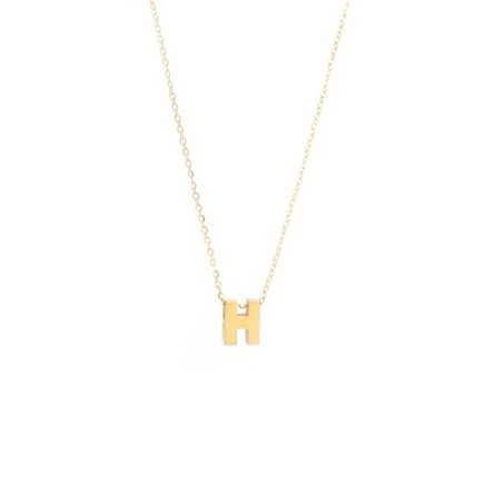 14K Yellow Gold Initial H Block Letter on 16-18...