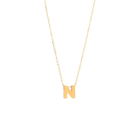 /home/earthtreasures/catalog.shopearthtreasures.com/imagedumplarge/EARTH_K18-01036.jpg 14K Yellow Gold Initial N Block Letter on 16-18...