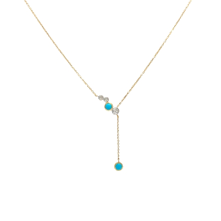 /home/earthtreasures/catalog.shopearthtreasures.com/imagedumplarge/EARTH_K19-00656.jpg 14K Yellow Gold Turquoise Bezel Y Drop Necklace...