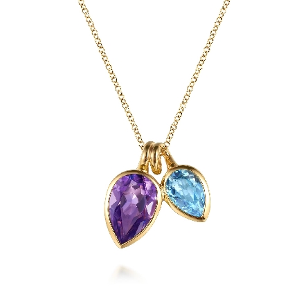 14K Yellow Gold Gabriel Toi et Moi Adjustable 1...