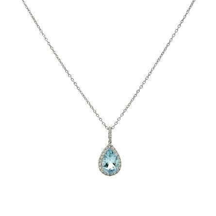 /home/earthtreasures/catalog.shopearthtreasures.com/imagedumplarge/EARTH_K3-00433.jpg 14K White Gold Adjustable 16-18inch Pear Halo N...