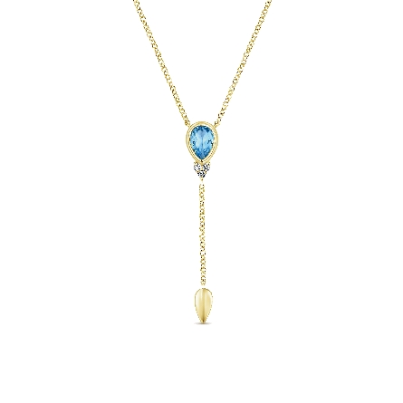 14K Yellow Gold Gabriel Inverted Teardrop Y 16i...