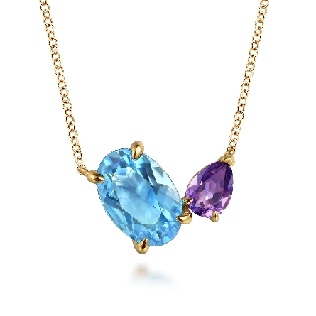 14K Yellow Gold Gabriel Toi et Moi Adjustable 1...