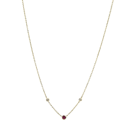 14K Yellow Gold 15.5-16inch Adjustable 3Bezels ...