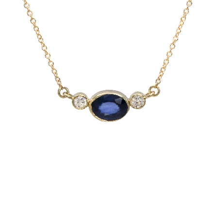 14K Yellow Gold 16inch East-West Bezel Necklace...
