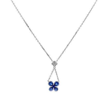 14K White Gold 16-18inch Milgrain Floral Neckla...
