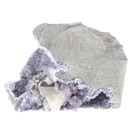 Amethyst and Calcite Geode 4   x 2.5   x 4.5  H