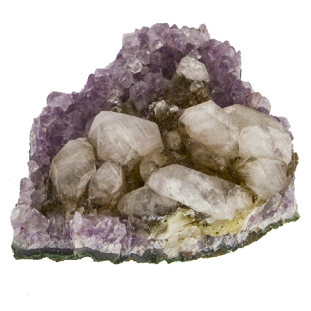 Amethyst with Calcite Specimen 4   x 4   x 2.25  