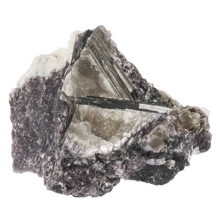 Rhodonite; Mica and Muscovite with Iron Stainin...