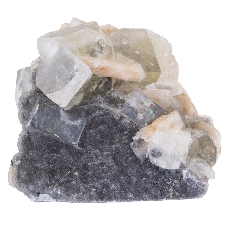 Apophylite; Stilbite and Chalcedony Drusy 3.5  W x 2  D x 2  H