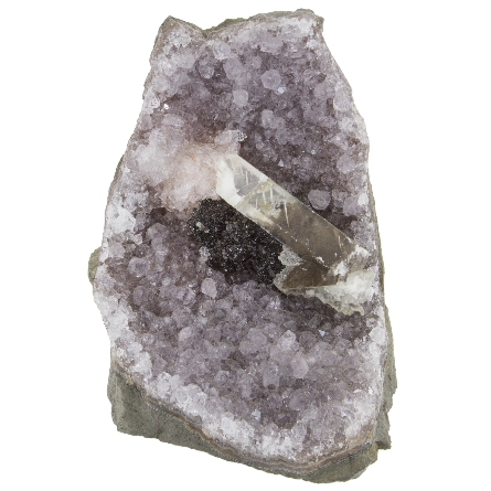 Lavender Amethyst with Pink and Calcite Encrust...