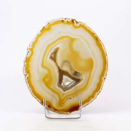 Lite Brown Agate Slice with Drusy Pocket 5.75  ...