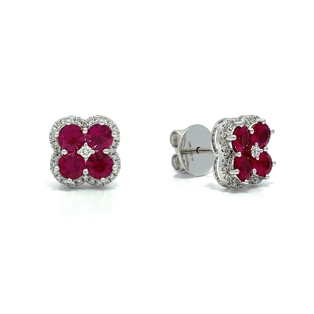 /home/earthtreasures/catalog.shopearthtreasures.com/imagedumplarge/EARTH_O1-00833.jpg 18K White Gold Clover Earrings w/8Rubies=2.21ct...